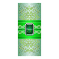 Emerald Green Jeweled Ribbon Wedding Invitation