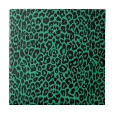 Emerald Green Leopard Pattern Home Decor Tile