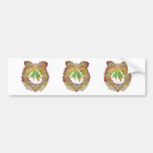 Emerald Green LITTLE Hearts Wreath Bumper Sticker
