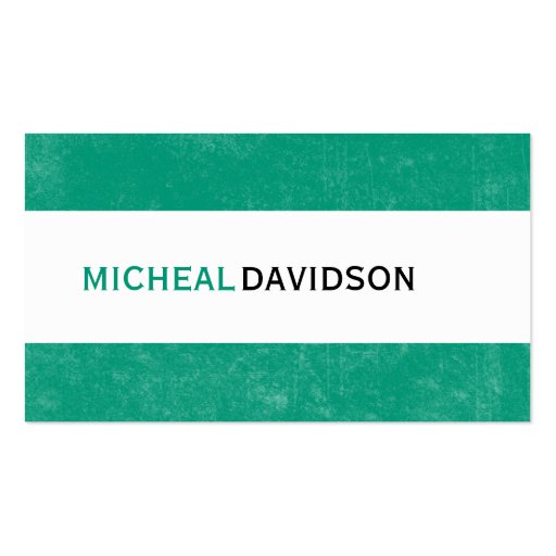 Emerald Green Modern Consultant Business Cards (front side)