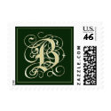 Emerald Green Monogram Postage - Letter B postage by aslentz Emerald Green Monogram Postage - Letter B postage