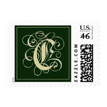 Emerald Green Monogram Postage -Letter C postage by aslentz Emerald Green Monogram Postage -Letter C postage