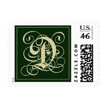 Emerald Green Monogram Postage -Letter D postage by aslentz Emerald Green Monogram Postage -Letter D postage