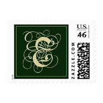 Emerald Green Monogram Postage - Letter E postage by aslentz Emerald Green Monogram Postage - Letter E postage