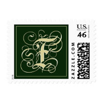 Emerald Green Monogram Postage - Letter F postage by aslentz Emerald Green Monogram Postage - Letter F postage