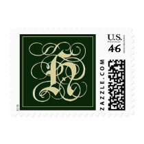 Emerald Green Monogram Postage -Letter H postage by aslentz Emerald Green Monogram Postage -Letter H postage