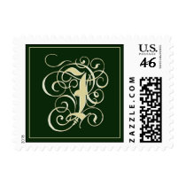 Emerald Green Monogram Postage - Letter I postage by aslentz Emerald Green Monogram Postage - Letter I postage