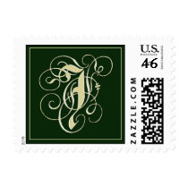 Emerald Green Monogram Postage - Letter J postage by aslentz Emerald Green Monogram Postage - Letter J postage
