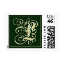 Emerald Green Monogram Postage - Letter L postage by aslentz Emerald Green Monogram Postage - Letter L postage