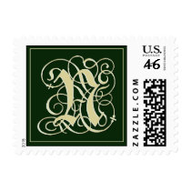 Emerald Green Monogram Postage - Letter N postage by aslentz Emerald Green Monogram Postage - Letter N postage