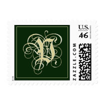 Emerald Green Monogram Postage - Letter P postage by aslentz Emerald Green Monogram Postage - Letter P postage