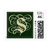 Emerald Green Monogram Postage - Letter S postage by aslentz Emerald Green Monogram Postage - Letter S postage