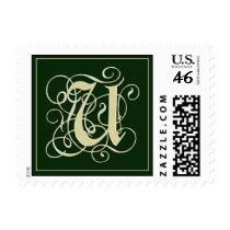 Emerald Green Monogram Postage - Letter U postage by aslentz Emerald Green Monogram Postage - Letter U postage