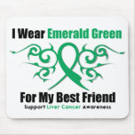 Emerald Green Ribbon Best Friend - Liver Cancer Mouse Pads