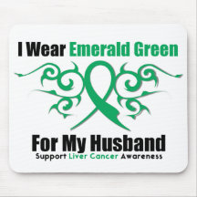 Emerald Green Ribbon (Husband) - Liver Cancer Mouse Pads