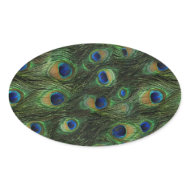 Emerald Green Royal Blue Peacock Envelope Seal sticker