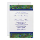 Emerald Green Royal Blue Peacock Feathers Wedding Custom Announcement