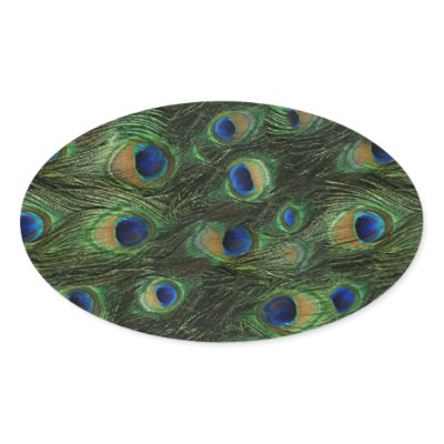 Emerald Green Royal Blue Peacock Stickers