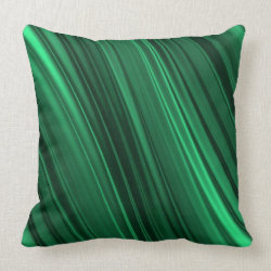 Emerald green shaded stripes throw pillow