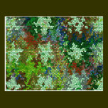 Emerald Green Stained Glass Star Pattern postcards