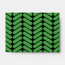 Emerald Green Zigzags inspired by Knitting. Envelope