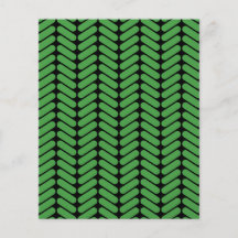Emerald Green Zigzags inspired by Knitting. Personalized Flyer