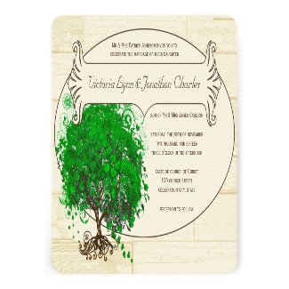 Emerald Heart Leaf Tree Barn Wood Wedding