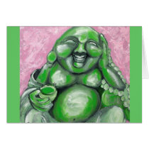 Emerald Laughing Buddha Card cards