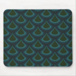 Emerald Nouveau Peacock Drops Mousepad