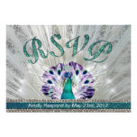 Emerald Peacock Passion RSVP Custom Invitations