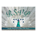 Emerald Peacock RSVP Custom Invites