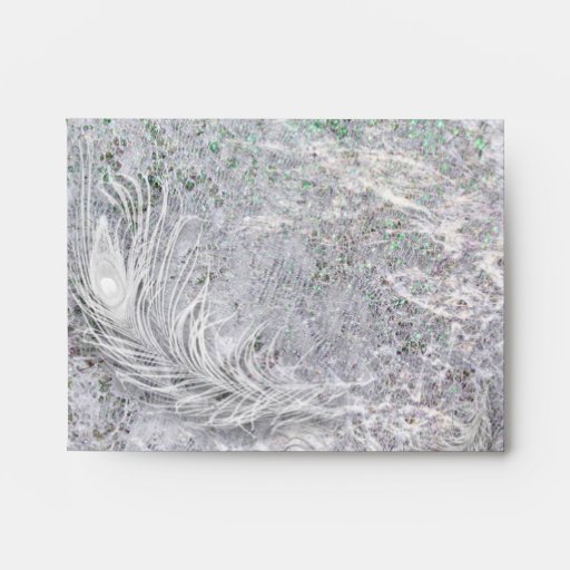 Emerald Peacock  RSVP Envelope