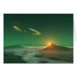 Emerald Sunset Greeting Card