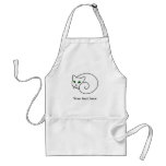 Emerald The Cute White Cat With Green Eyes Apron