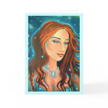 Emerald Waters - Mermaid Art Greeting Card