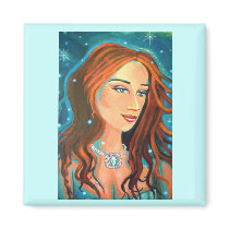 Emerald Waters - Mermaid Art Magnet by SusanRodio Emerald Waters - Mermaid Art Magnet