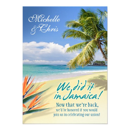Emerald Waters Reception Card (Jamaica) Invite