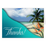 Emerald Waters Tropical Beach Thank You | aqua Greeting Card