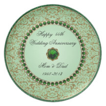 Emerald Wedding Anniversary Plate