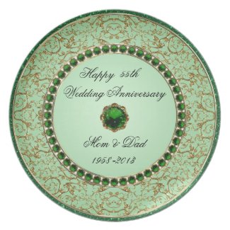 Emerald Wedding Anniversary Plate