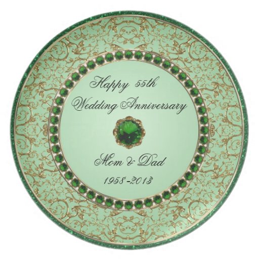 PERSONALIZED (NAMES/DATES) 55th Anniversary Plate