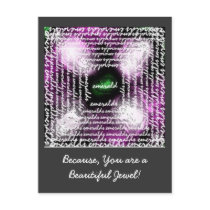 emeralddesign, Because, You are a Beautiful Jewel! postcards