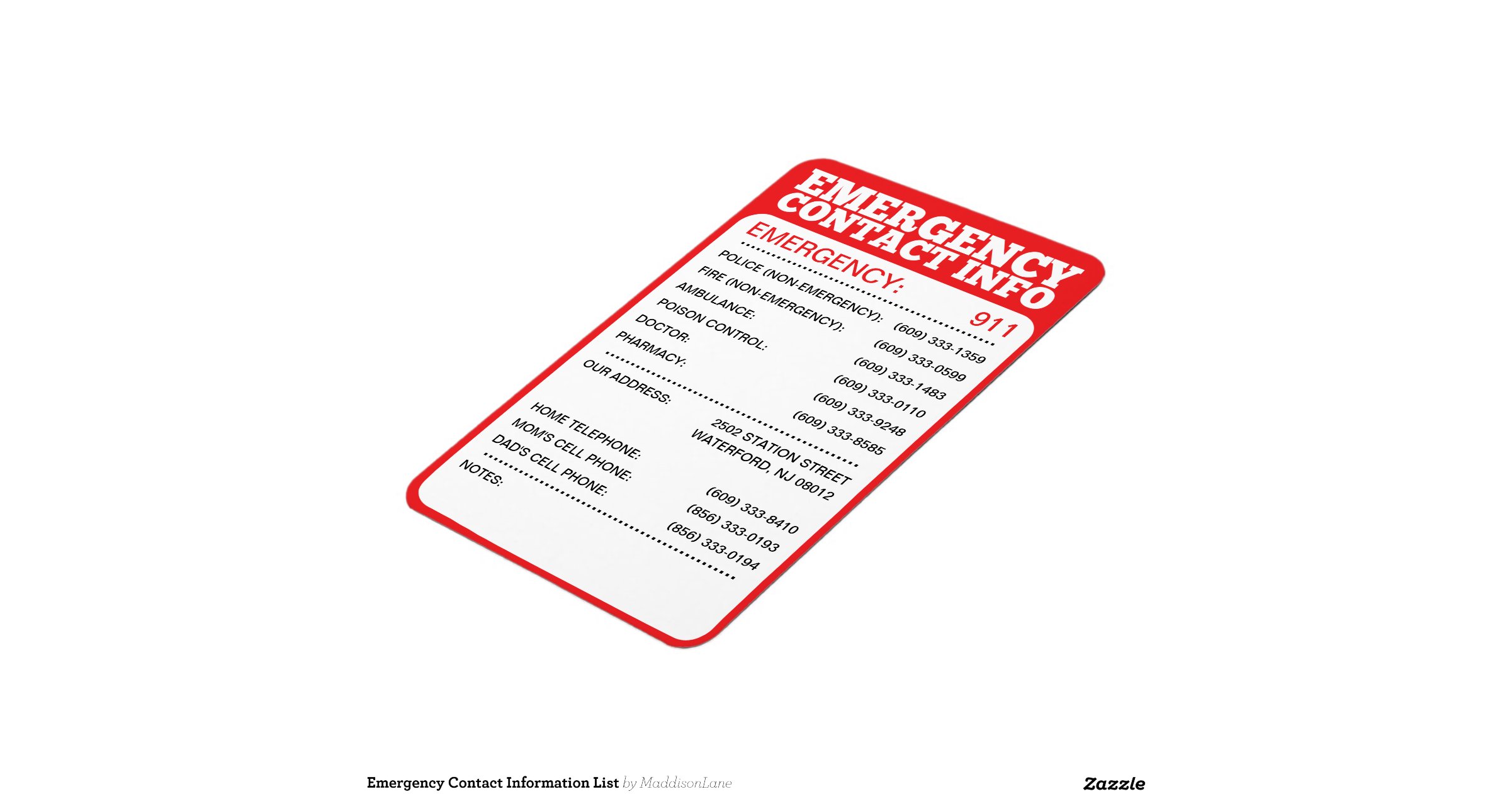 emergency contact information list premium magnet emergency contact information