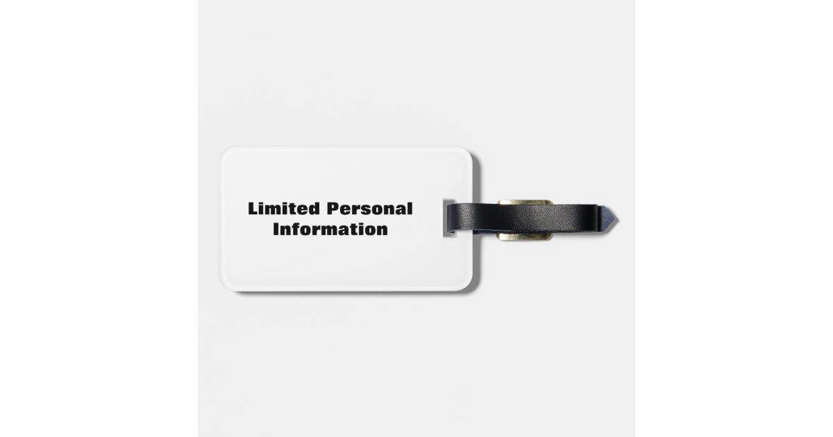 Emergency Contact Luggage Tag Zazzle