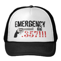 Emergency Dial .357 !!!  357 Gun Mesh Hats