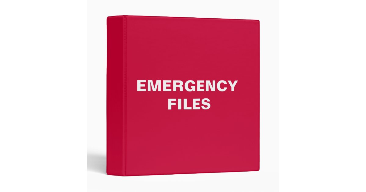 Emergency File Binder Zazzle