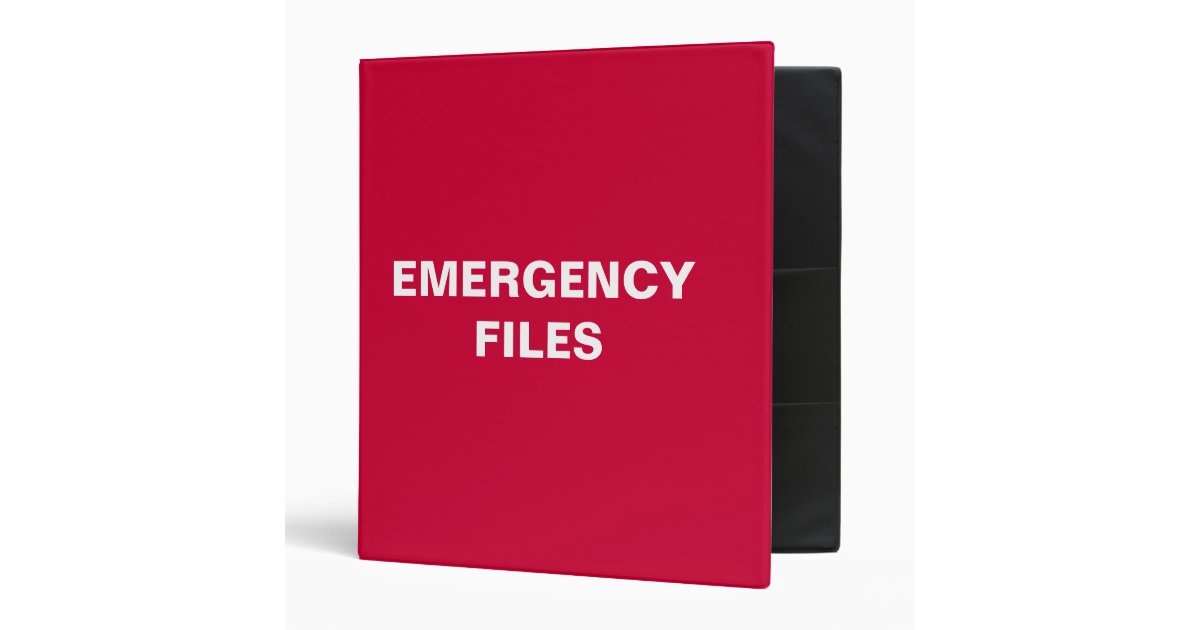 Emergency File Binder Zazzle