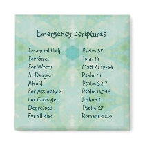 Emergency Information Scriptures for Encouragement Fridge Magnets