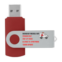 Emergency Medical Info on Hand (Personalized) Swivel USB 2.0 Flash Drive
