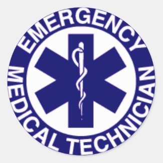 EMERGENCY MEDICAL TECHNICIAN ROUND STICKER